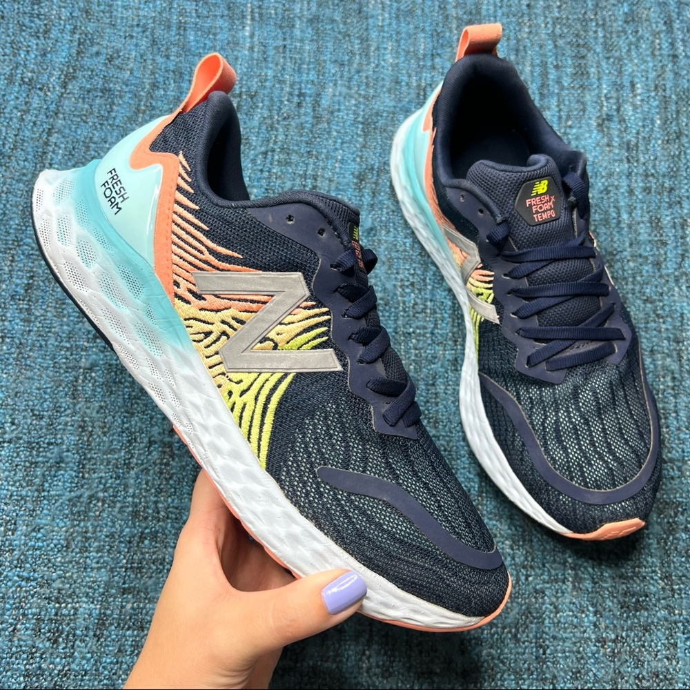 New Balance Fresh Foam Tempo Sneakers in Indigo Pink Lemon